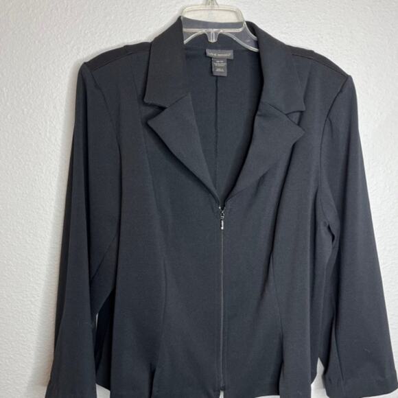 Lane Bryant Sz 18/20 A-Line Zip Up Suit Jacket Black - Picture 4 of 13